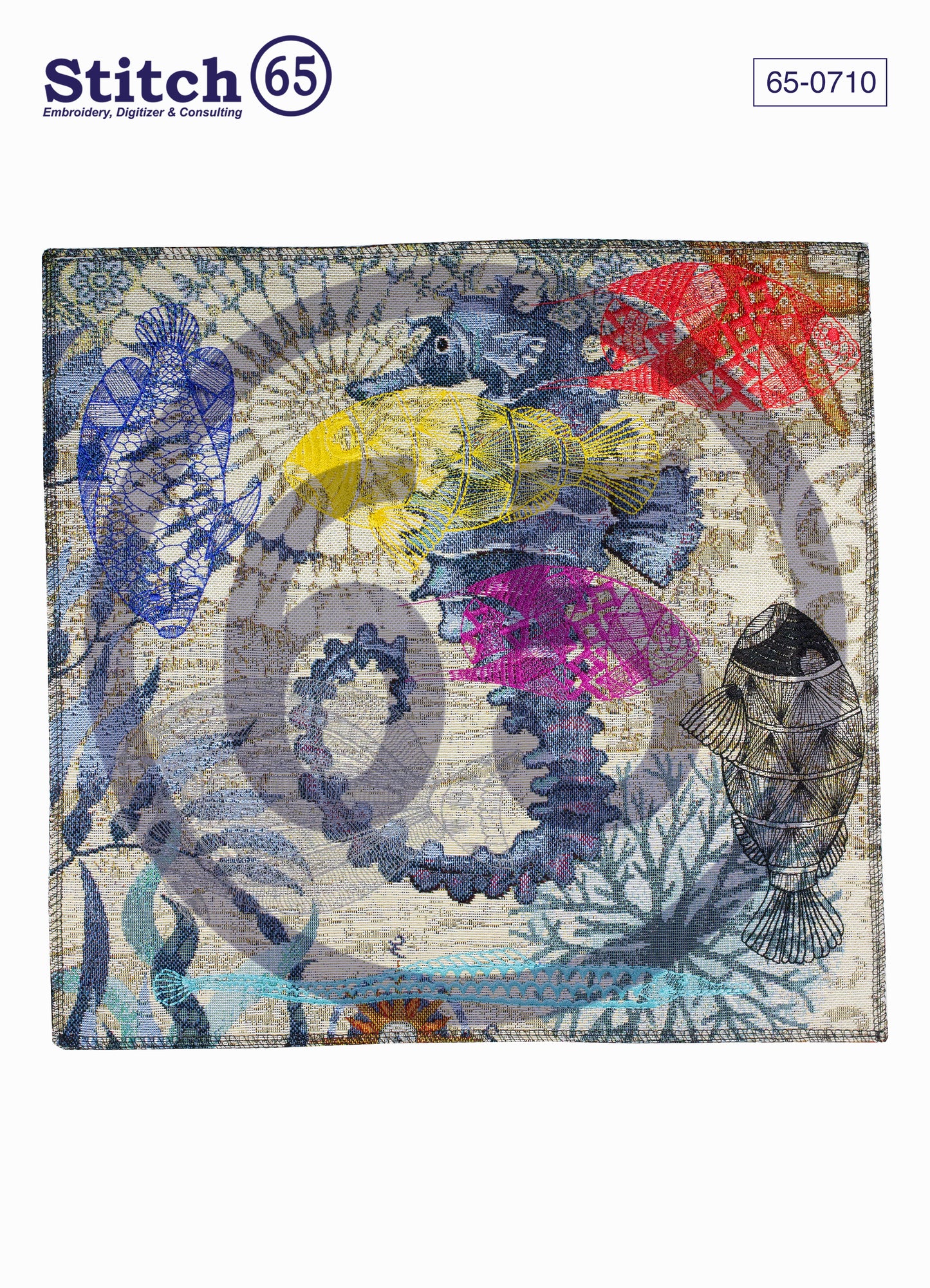 DAMASK FABRIC AND REFLECTIVE YARN PANEL